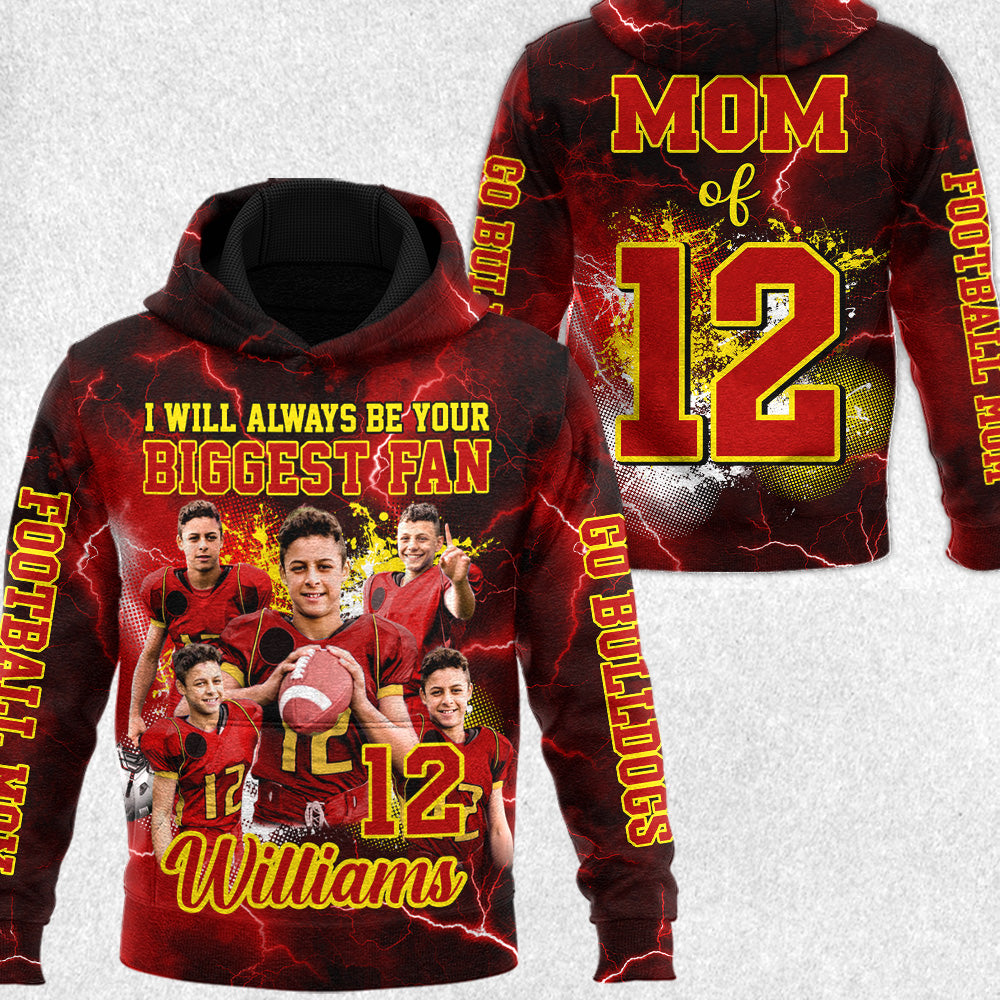 Custom Photo Football Game Day I Will Always Be Your Biggest Fan Game Day All Over Print Shirt For Football Mom Dad Family H2511