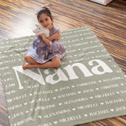 Nana Blanket, Custom Name Blanket, Fleece, Sherpa Blanket, Personalized Family Name Blanket
