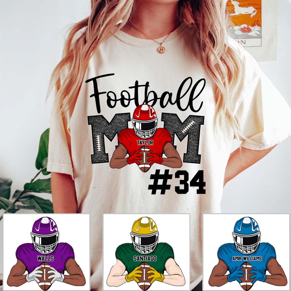 American Football Mom Team Shirt - Personalized Football Mom Shirts