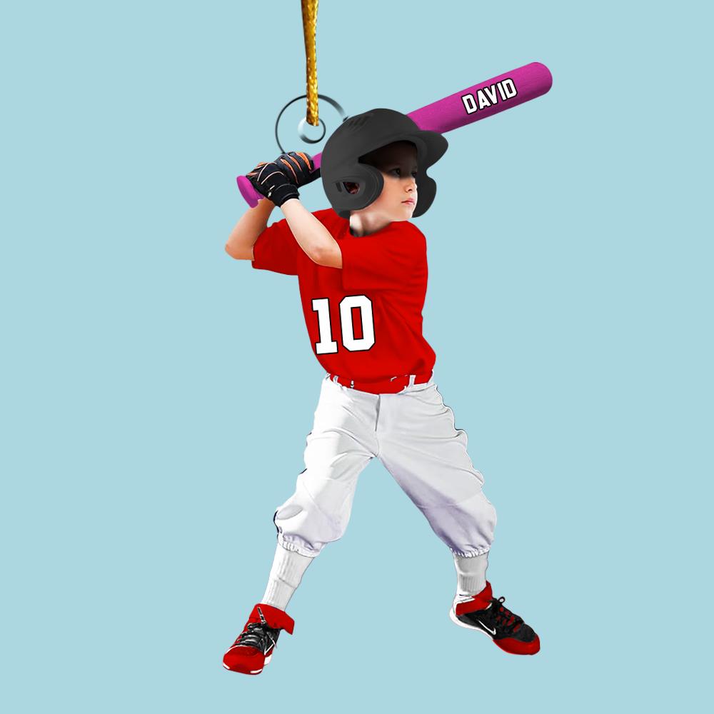Personalized Baseball Acrylic Christmas Ornament, BaseBall Player Ornament, Baseball Keepsake, Baseball Christmas Ornament Nh00