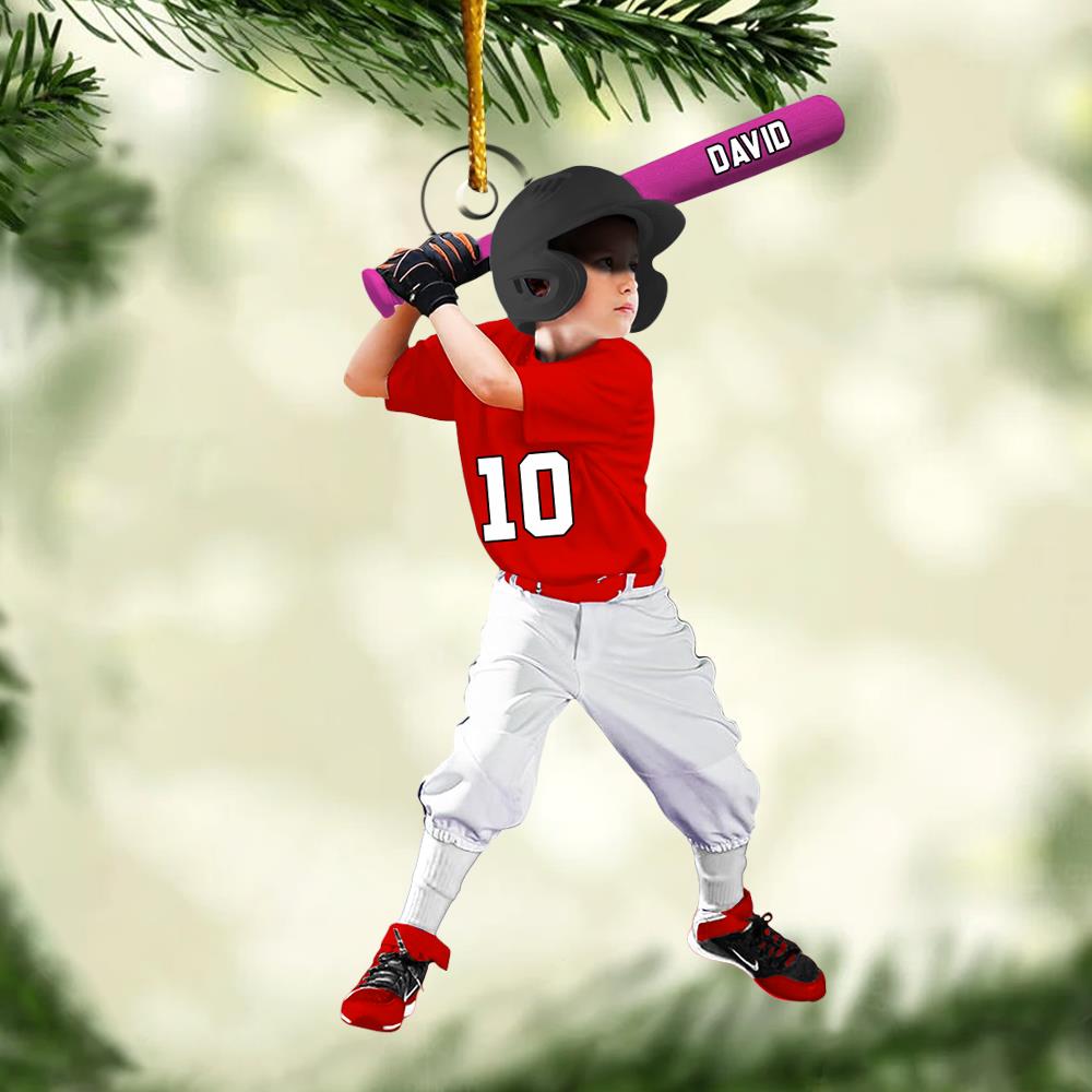 Personalized Baseball Acrylic Christmas Ornament, BaseBall Player Ornament, Baseball Keepsake, Baseball Christmas Ornament Nh00