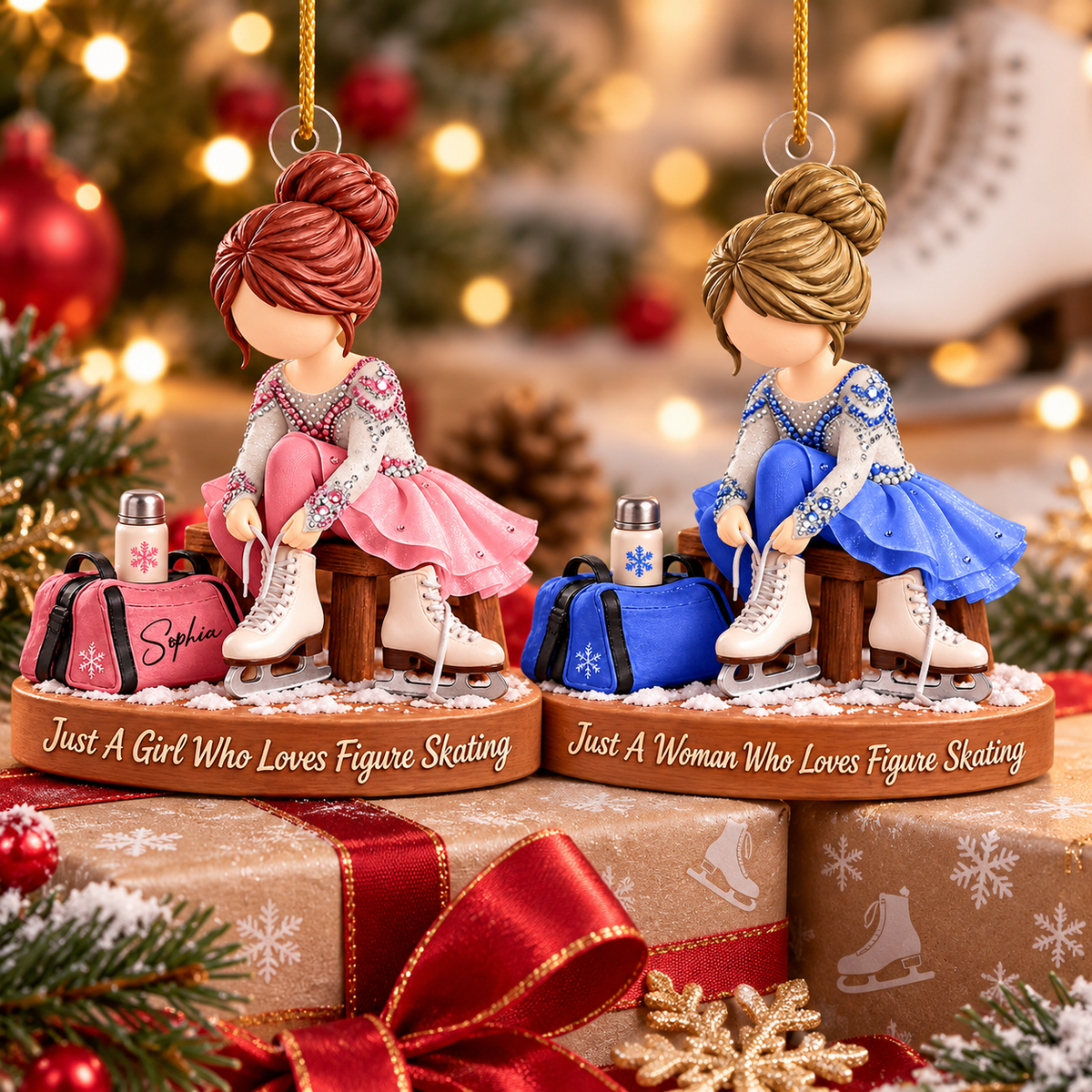 Just A Girl Who Loves Figure Skating, Personalized Figure Skating Ornament, Custom Player Name Gift, Gift For Figure Skating Players Figure Skating Lover MI209 VH01