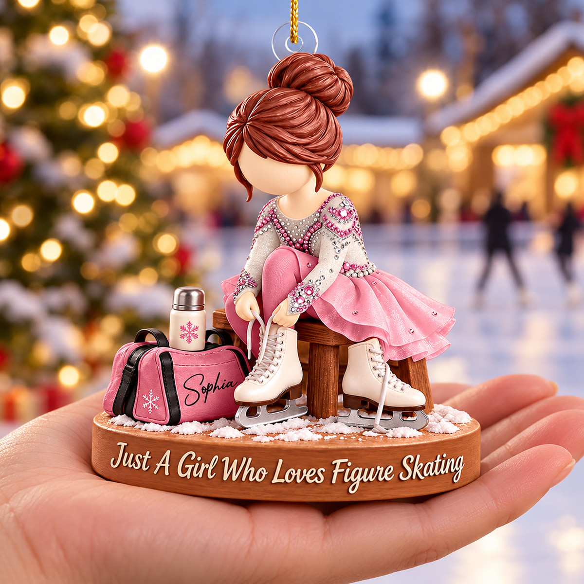 Just A Girl Who Loves Figure Skating, Personalized Figure Skating Ornament, Custom Player Name Gift, Gift For Figure Skating Players Figure Skating Lover MI209 VH01