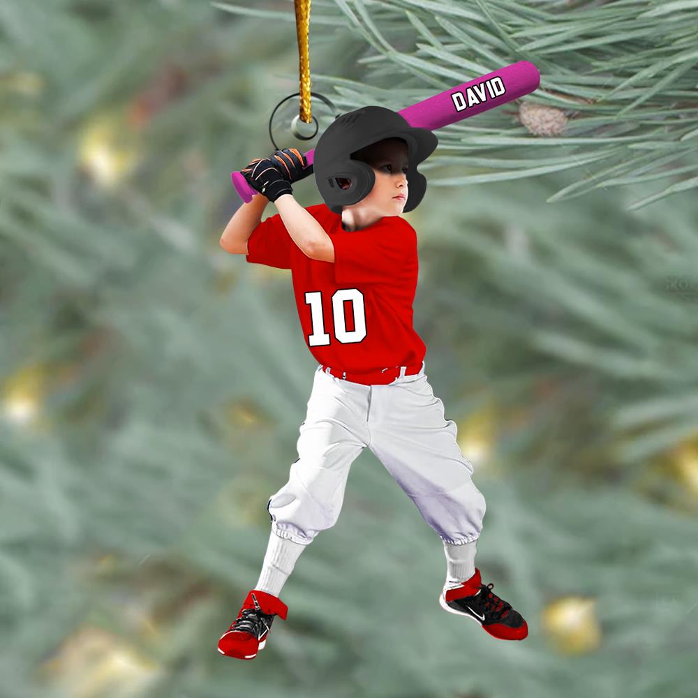 Personalized Baseball Acrylic Christmas Ornament, BaseBall Player Ornament, Baseball Keepsake, Baseball Christmas Ornament Nh00