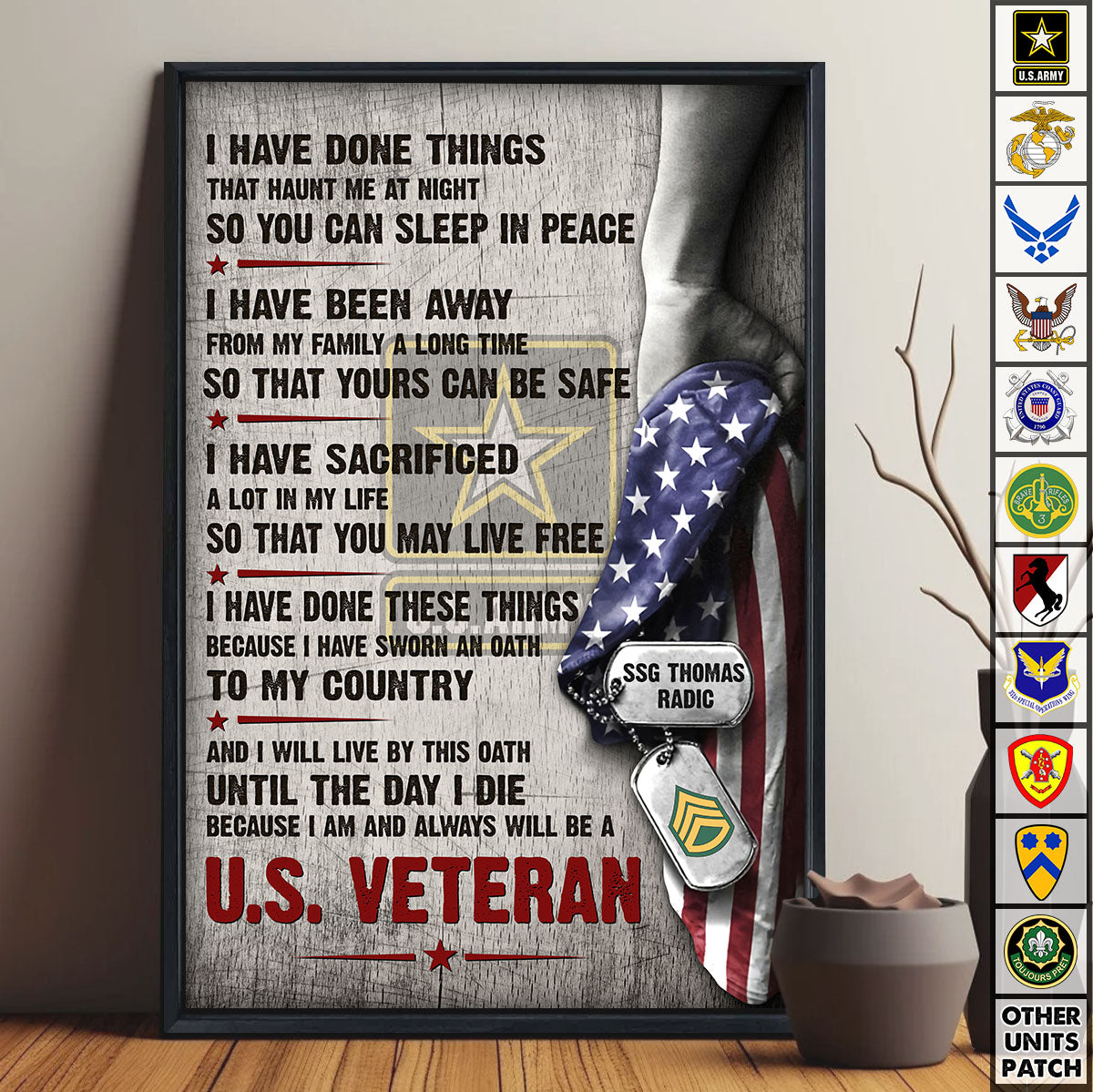 Veterans Personalized Gifts I Have Done Things that Haunt Me at Night so You Can Sleep Canvas Poster K1702