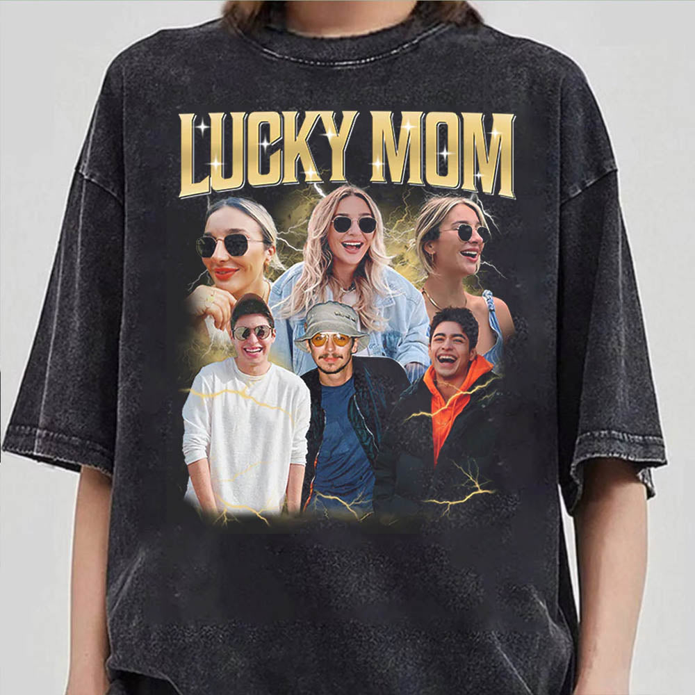 Lucky Mom Custom Bootleg Rap Tee, Custom Photo - Vintage Graphic 90s T-shirt, Custom Photo Shirt, Custom Your Own Bootleg Idea Here, Insert Your Design