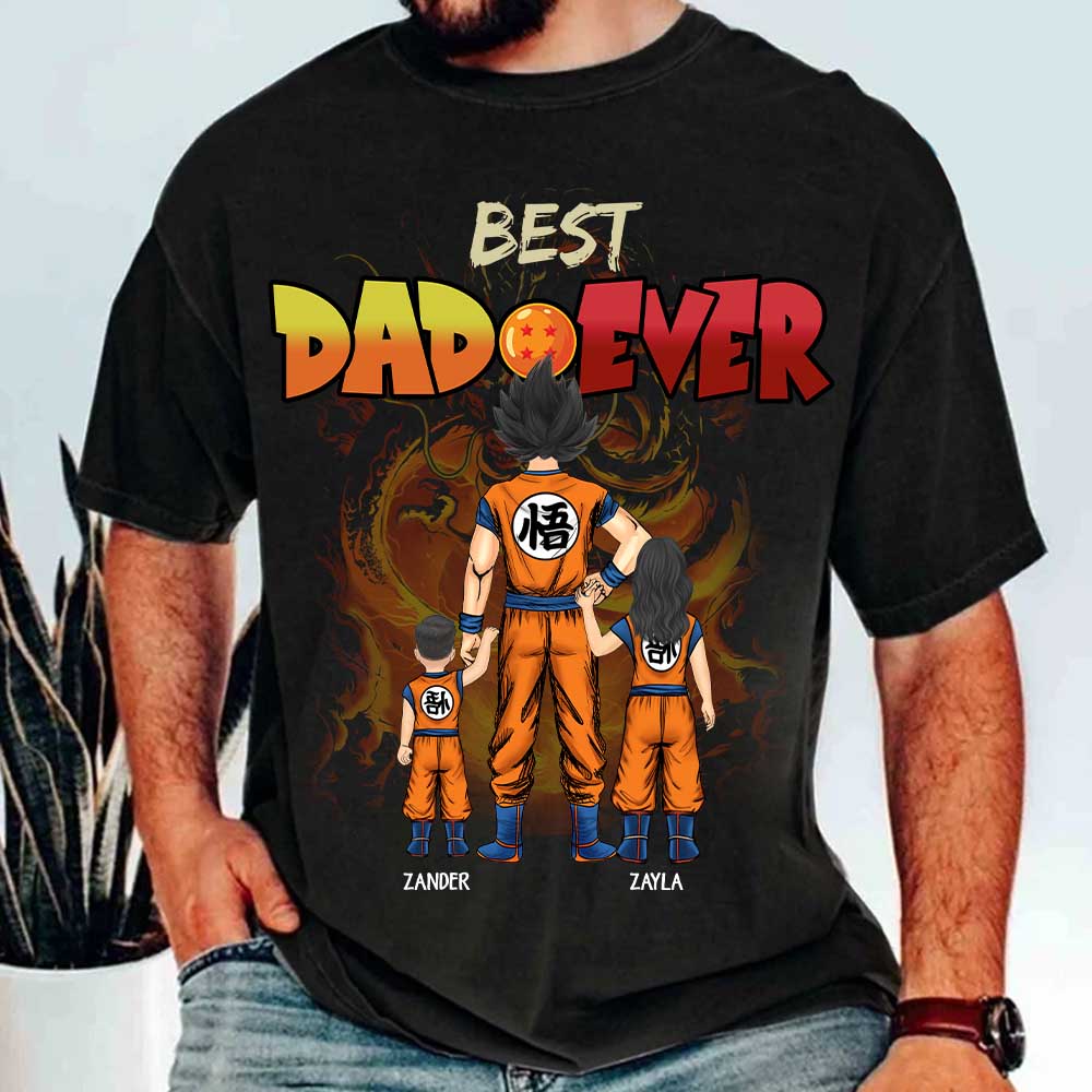 Personalized Best Dad Ever Shirt - Dragon Dad Custom Shirt Gift For Dad