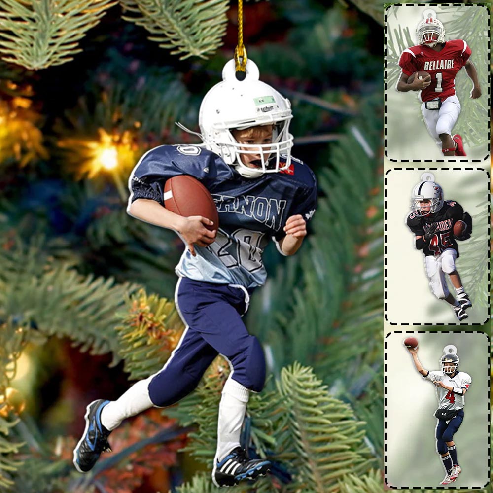 American Football Player Photo Personalized Ornament Gift For Football Player Football Lovers H2511