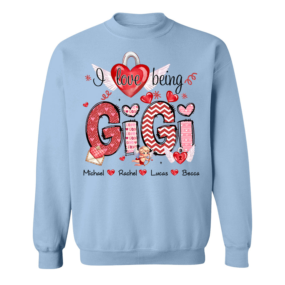 I Love Being Grandma - Personalized Grandma Shirt For Mimi Nana Mom - Custom Kid Names NA04 Tu20