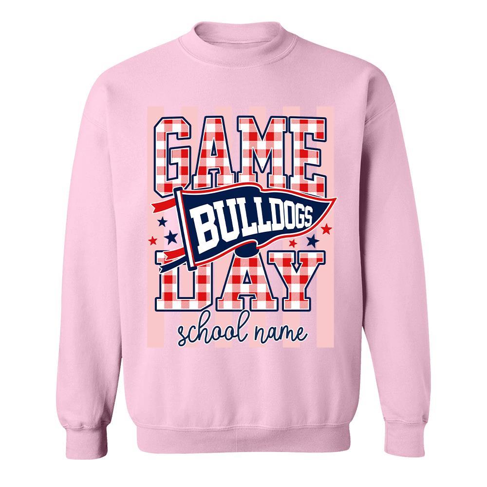 Game Day Striped School Mascot Shirt, Personalized Football School Spirit, Gifts For Teacher Student MI209 Hv01