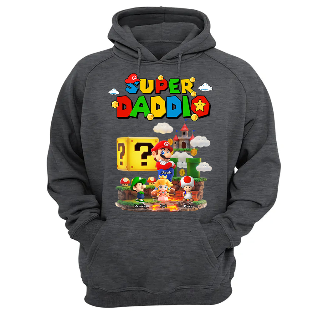 Super Daddio, Personalized Dad Shirt with Custom Kids Name, Gift For Dad, Gift For Father's Day MI209 T24