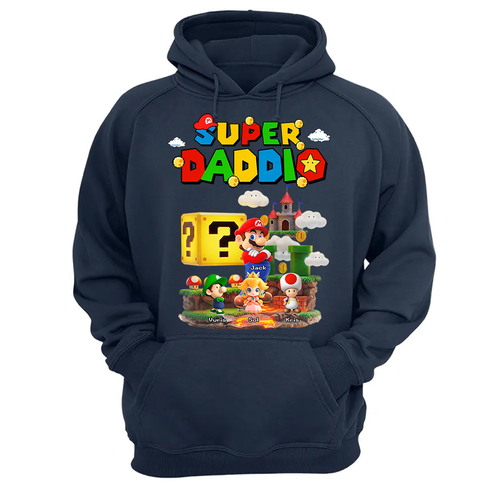 Super Daddio, Personalized Dad Shirt with Custom Kids Name, Gift For Dad, Gift For Father's Day MI209 T24