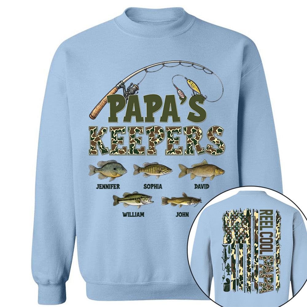 Daddy's Keepers - Personalized Vintage Shirt For Fishing Family - Gifts For Dad NA04 VH01