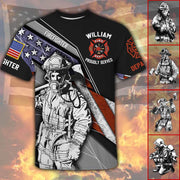 Personalized All Over Print Shirt Flag American Firefighter, Custom Fire Dept Gift For Firefighters  T1807 Nh00