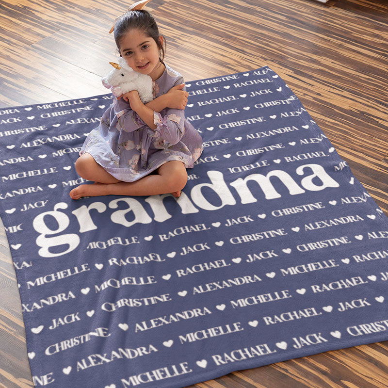 Nana Blanket, Custom Name Blanket, Fleece, Sherpa Blanket, Personalized Family Name Blanket