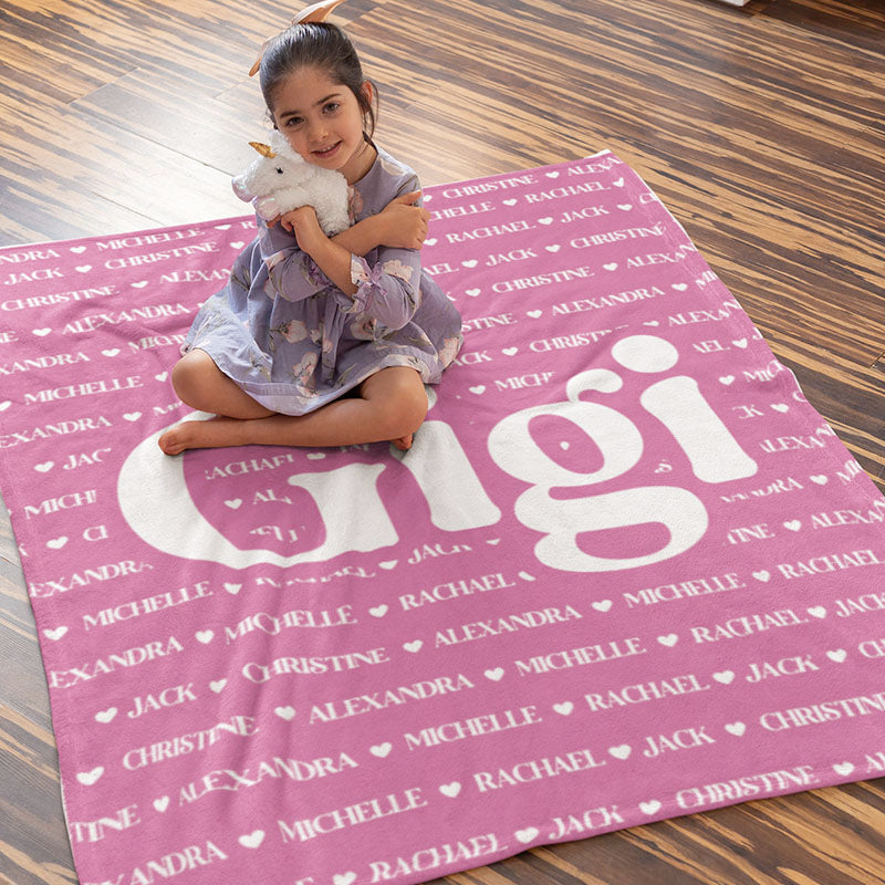 Nana Blanket, Custom Name Blanket, Fleece, Sherpa Blanket, Personalized Family Name Blanket