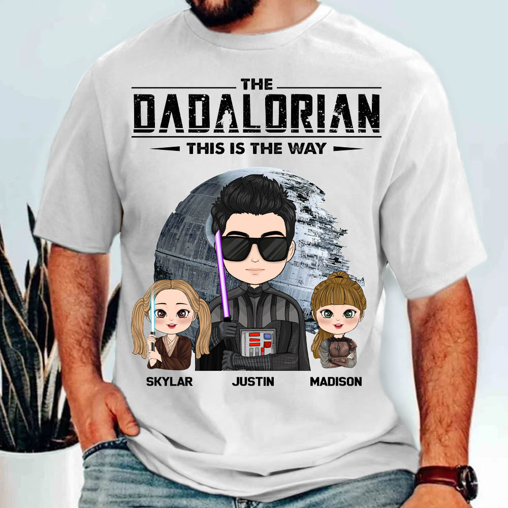 The Dadalorian This Is The Way Personalized Shirt Gift For Dad - Custom Cute Art Nickname With Kids