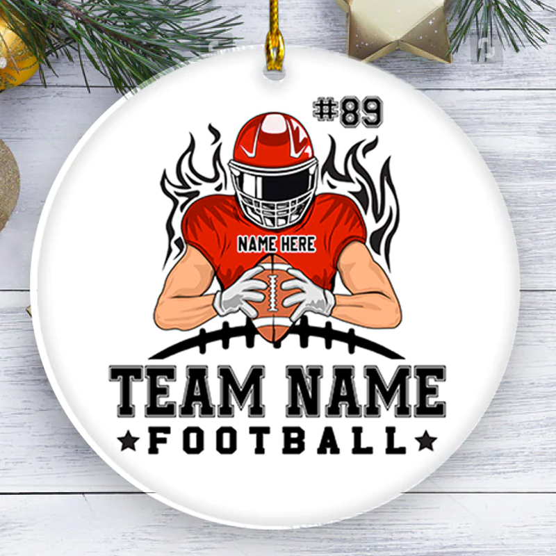 American Football Team Personalized Ornament Gift For Football Player For Football Lovers