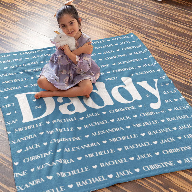 Nana Blanket, Custom Name Blanket, Fleece, Sherpa Blanket, Personalized Family Name Blanket