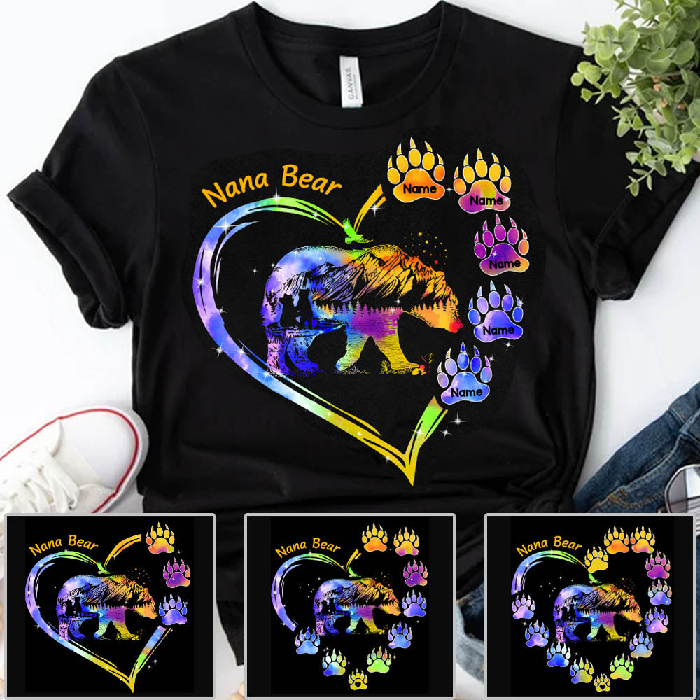 Personalized Grandma Bear T-Shirt, Nickname & Grandkid's Names Can Be Changed