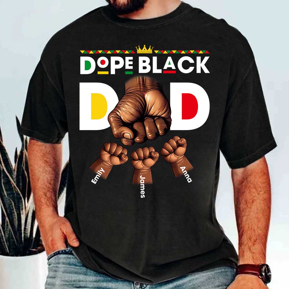 Custom Dope Black Dad Shirt, Dad Fist Bump Shirt, Father's Day Shirt