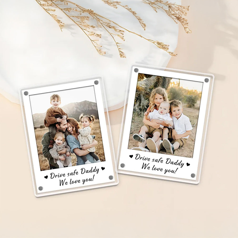 FREE PHOTO Custom Photo Car Visor Clip, Fathers Day Gift for Dad, Dad Gifts from Kids, Personalized Gift for Grandpa, Dad Birthday Gifts Pt99