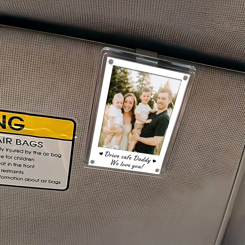 FREE PHOTO Custom Photo Car Visor Clip, Fathers Day Gift for Dad, Dad Gifts from Kids, Personalized Gift for Grandpa, Dad Birthday Gifts Pt99