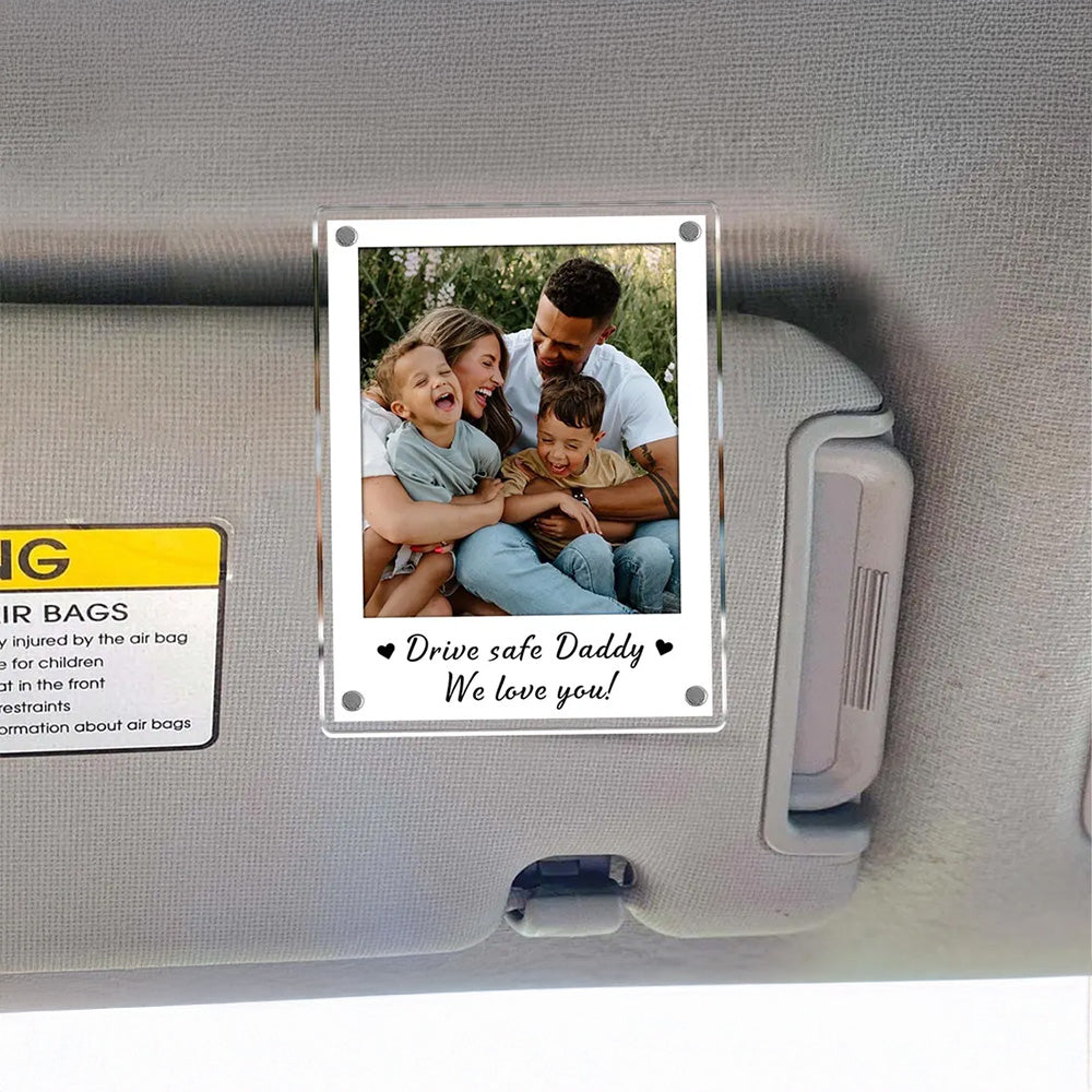 FREE PHOTO Custom Photo Car Visor Clip, Fathers Day Gift for Dad, Dad Gifts from Kids, Personalized Gift for Grandpa, Dad Birthday Gifts Pt99