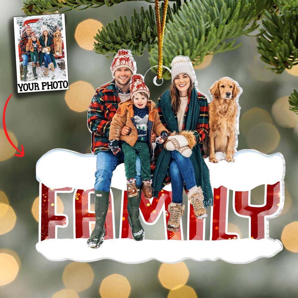 Customized Photo Ornament - Personalized Photo Mica Ornament - Christmas Gift For Family Members