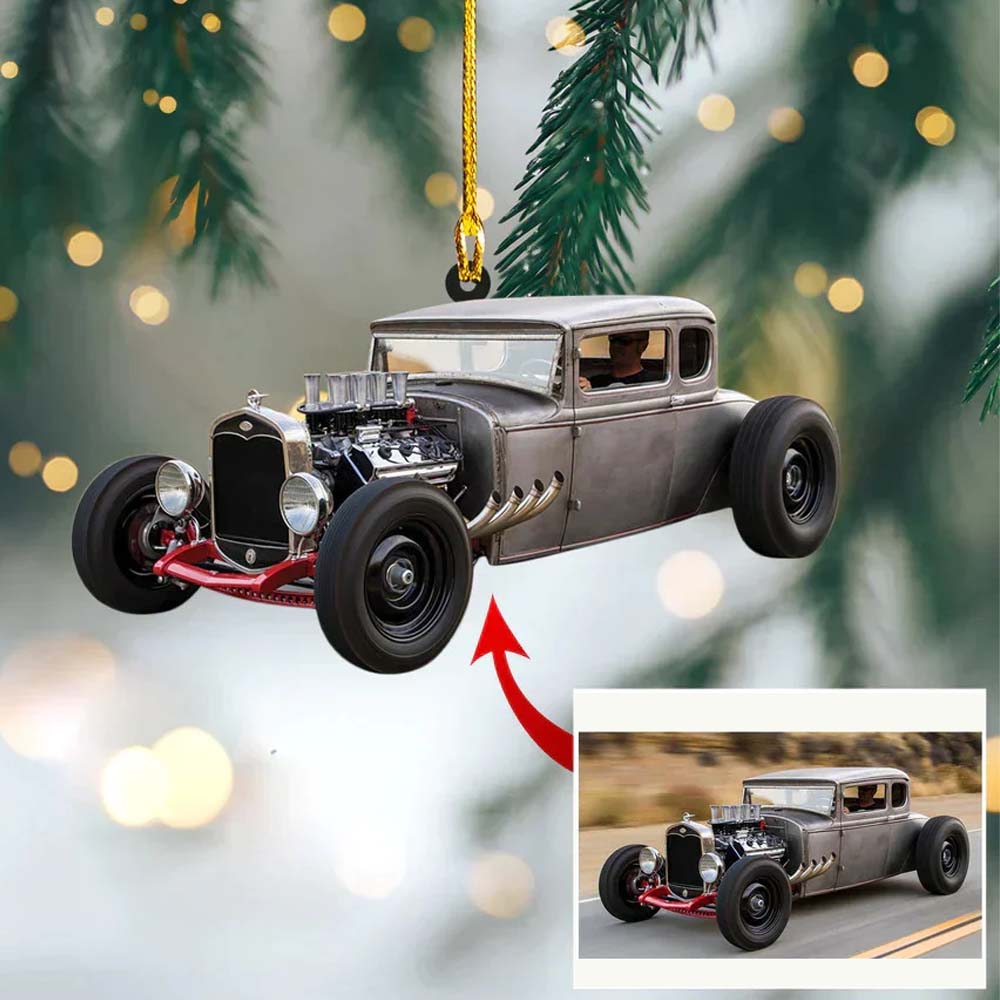 Custom Photo Bug Car Ornament - Personalized Photo Ornament Gift For Bug Car Lovers