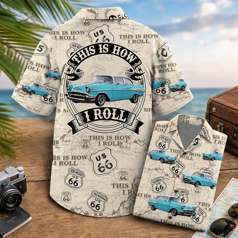 This Is How I Roll - Custom Vehicle Photo Upload Car Route 66 Hawaiian Shirt Vr2