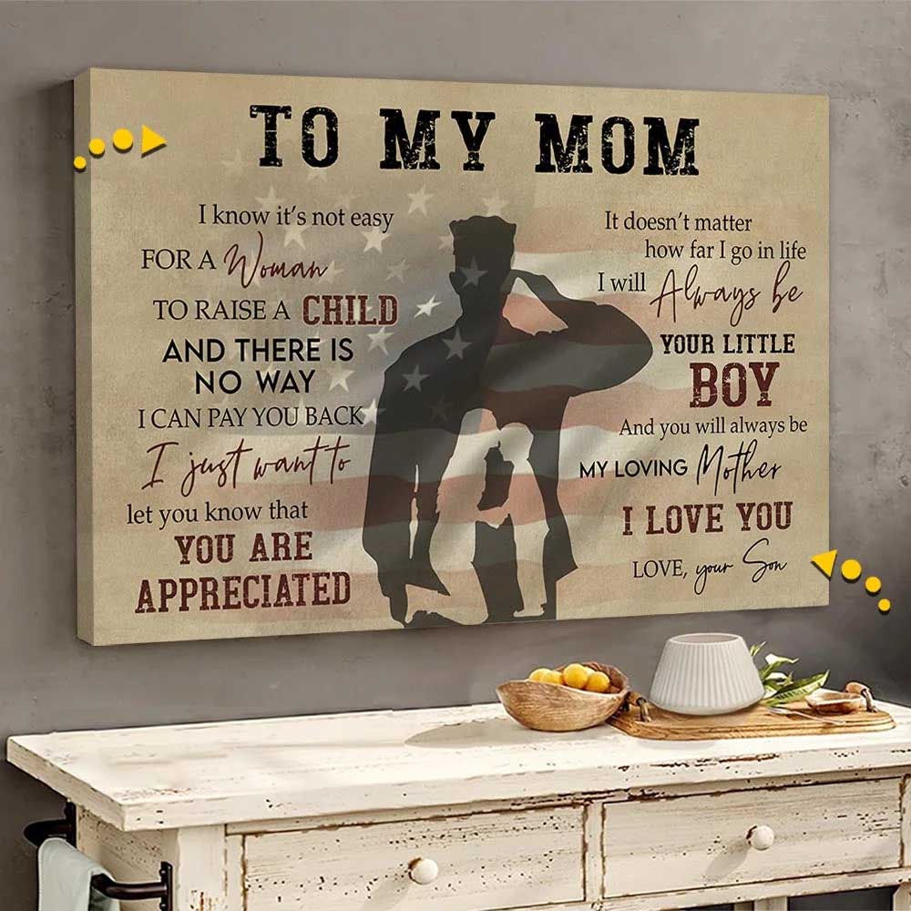 Custom Poster Canvas Prints Soldier For Mom