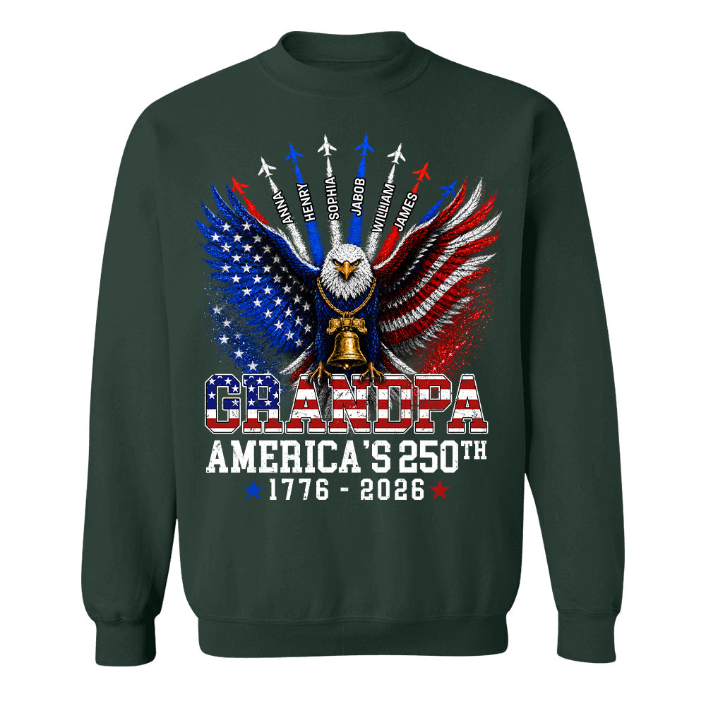 Grandpa America's 250th Anniversary - Personalized Shirt - Patriotic Gift For Dad, Grandpa T1807 Hv01