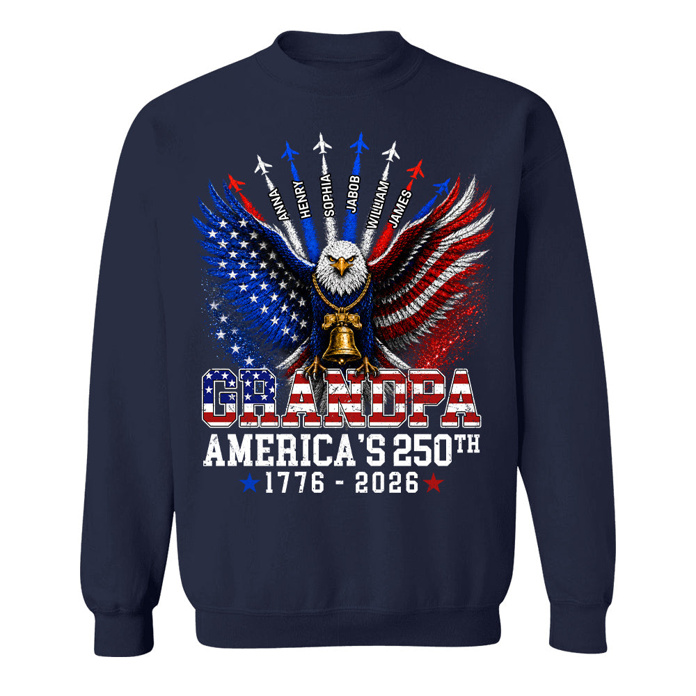 Grandpa America's 250th Anniversary - Personalized Shirt - Patriotic Gift For Dad, Grandpa T1807 Hv01