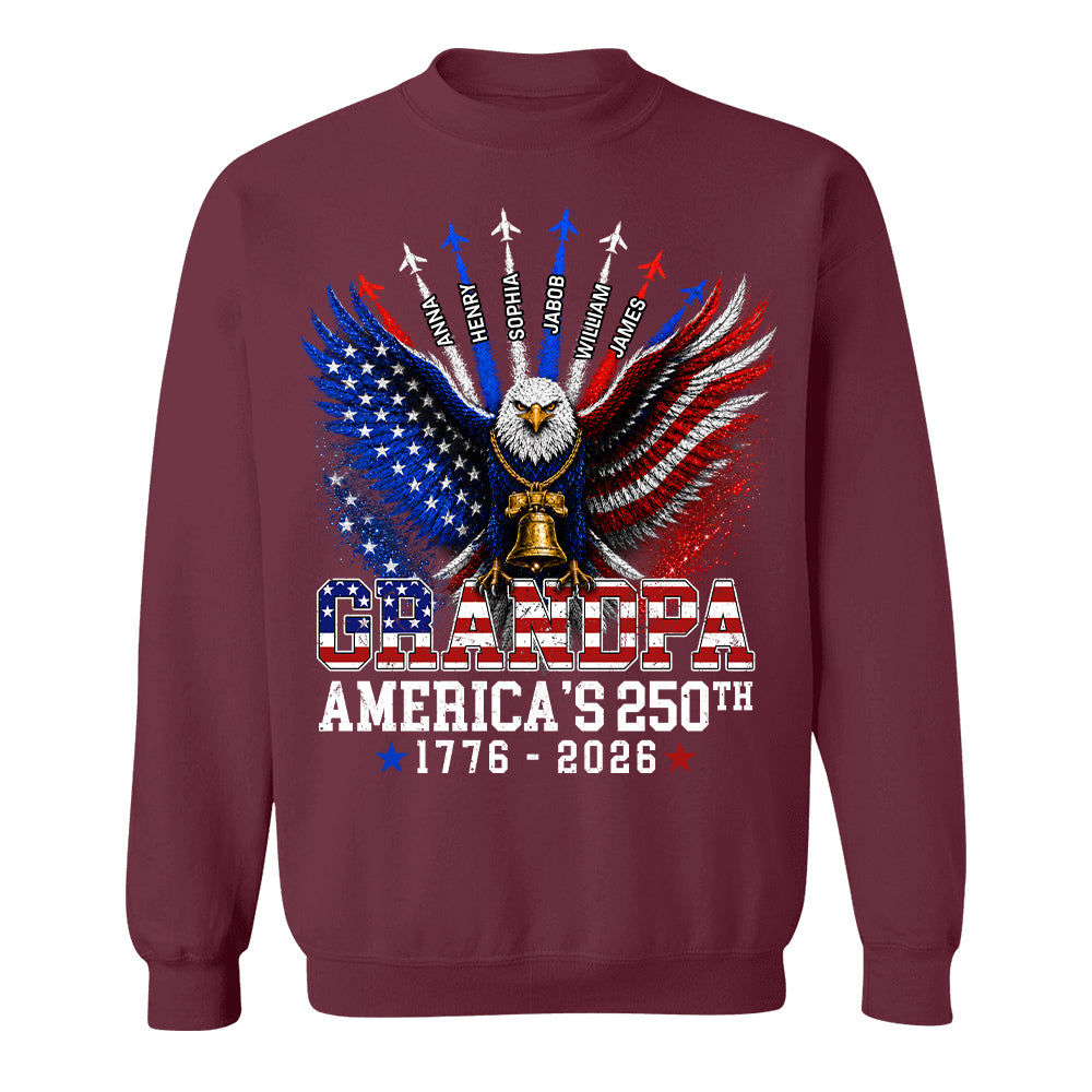 Grandpa America's 250th Anniversary - Personalized Shirt - Patriotic Gift For Dad, Grandpa T1807 Hv01
