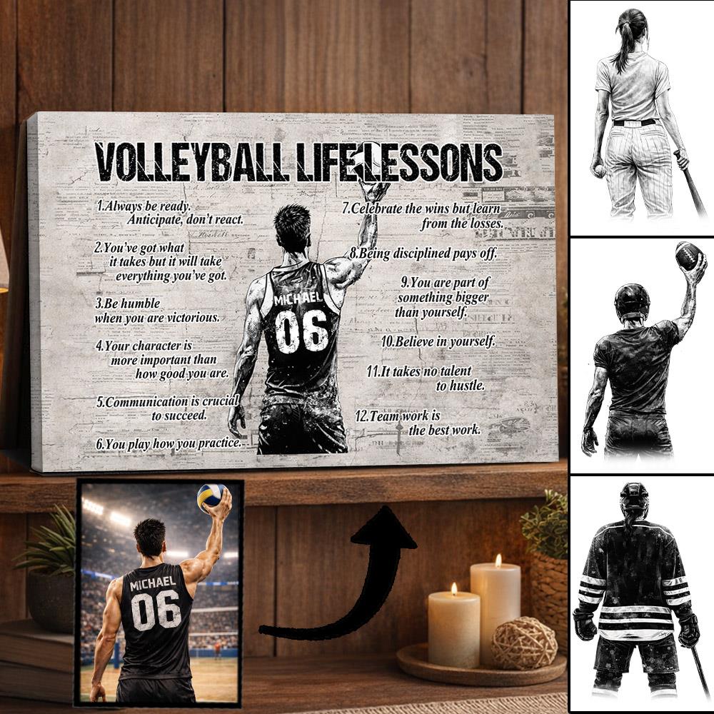 Personalized Volleyball Life Lessons Poster - Gift For Volleyball Lovers NA04