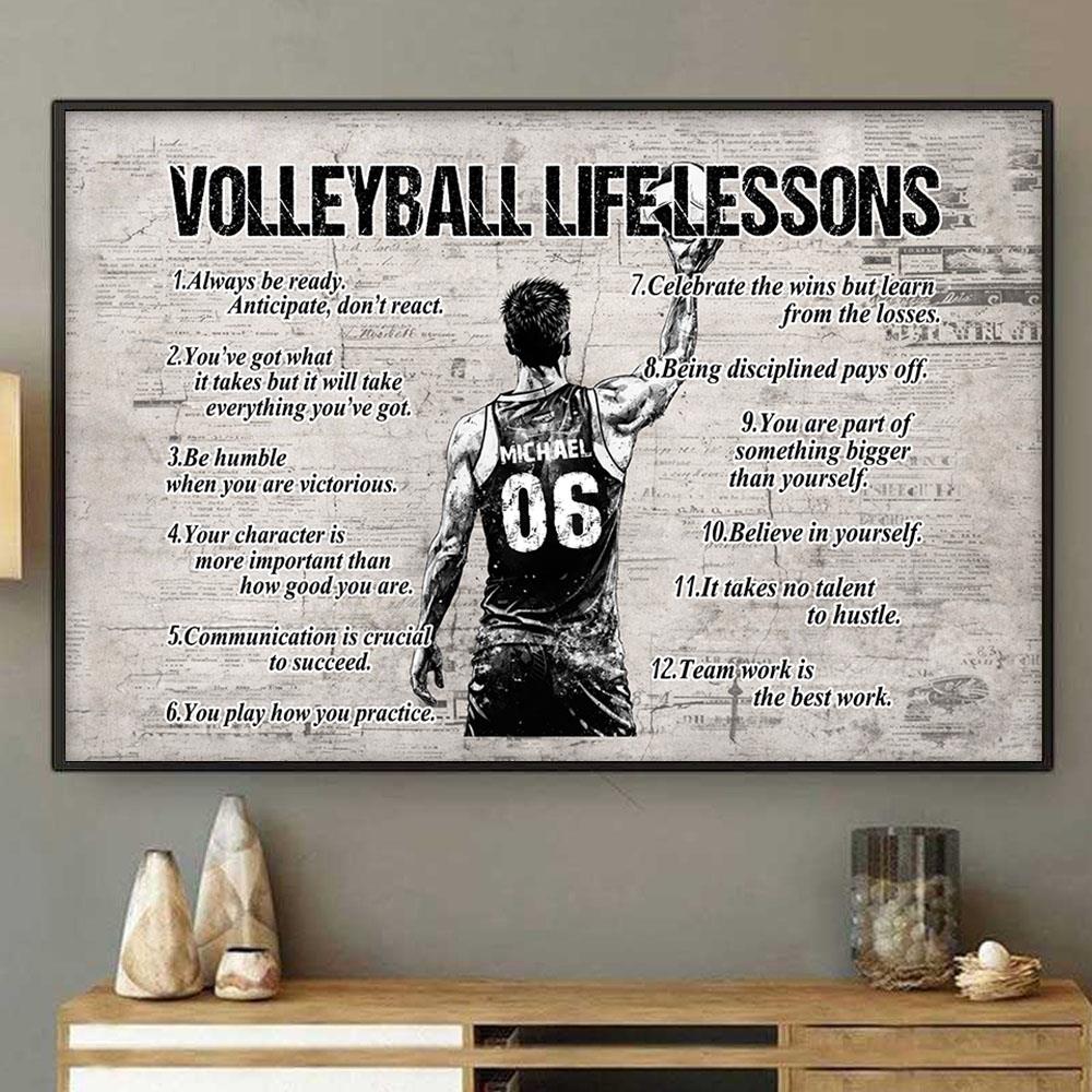 Personalized Volleyball Life Lessons Poster - Gift For Volleyball Lovers NA04