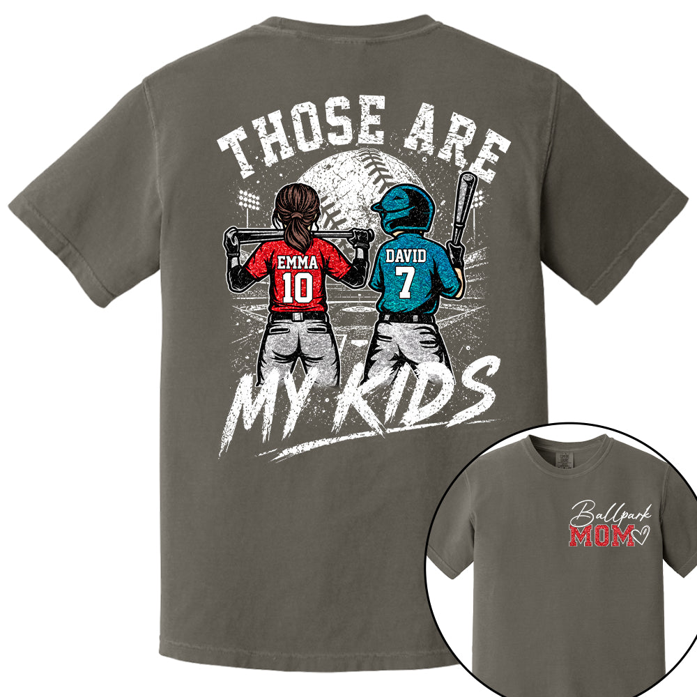 Personalized Baseball Softball Mom Ballpark Mom Shirt Those Are My Kids Sweatshirt Gift For Sport Family Na02 Nh00