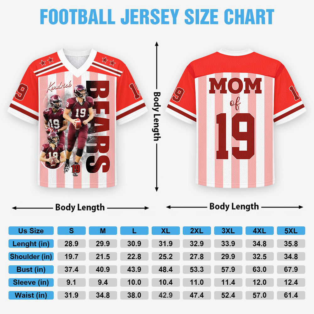 Personalized Football Mom Jersey with Photo, Name & Number, Gift For Football Mom Football Lovers MI209 Pt99