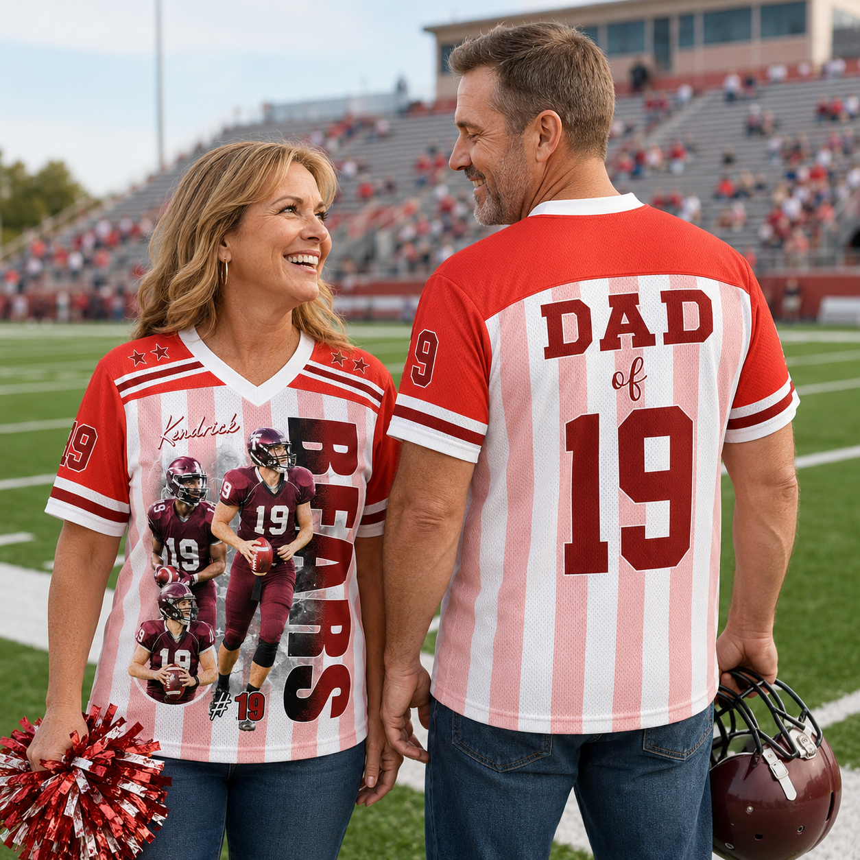 Personalized Football Mom Jersey with Photo, Name & Number, Gift For Football Mom Football Lovers MI209 Pt99