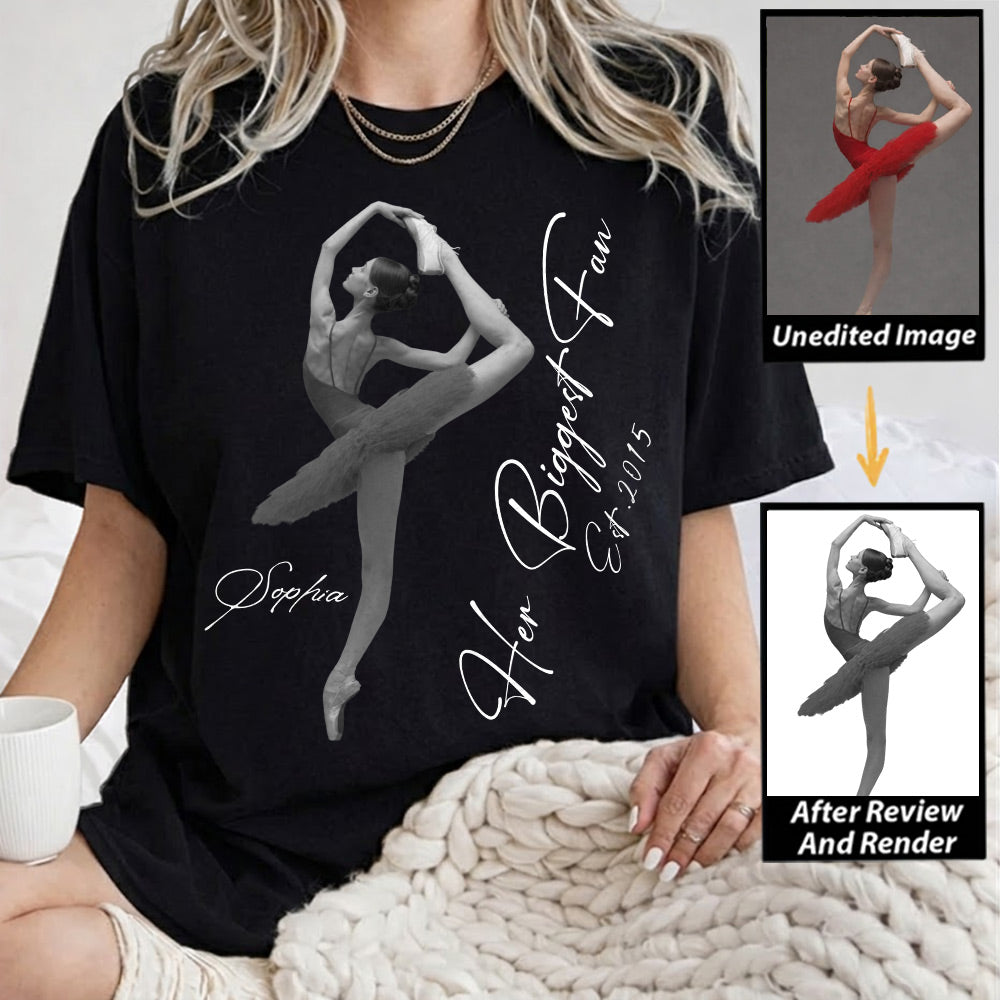 Her Biggest Fan - Washed Tee Retro Bootleg Shirt - Personalized Dance Shirt Gift For Dance Lovers T1807 Li29