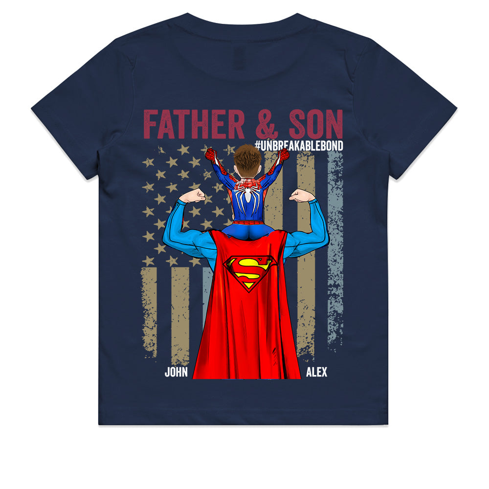 Father Son Unbreakable Bond - Personalized Back Printed Shirt Nh00