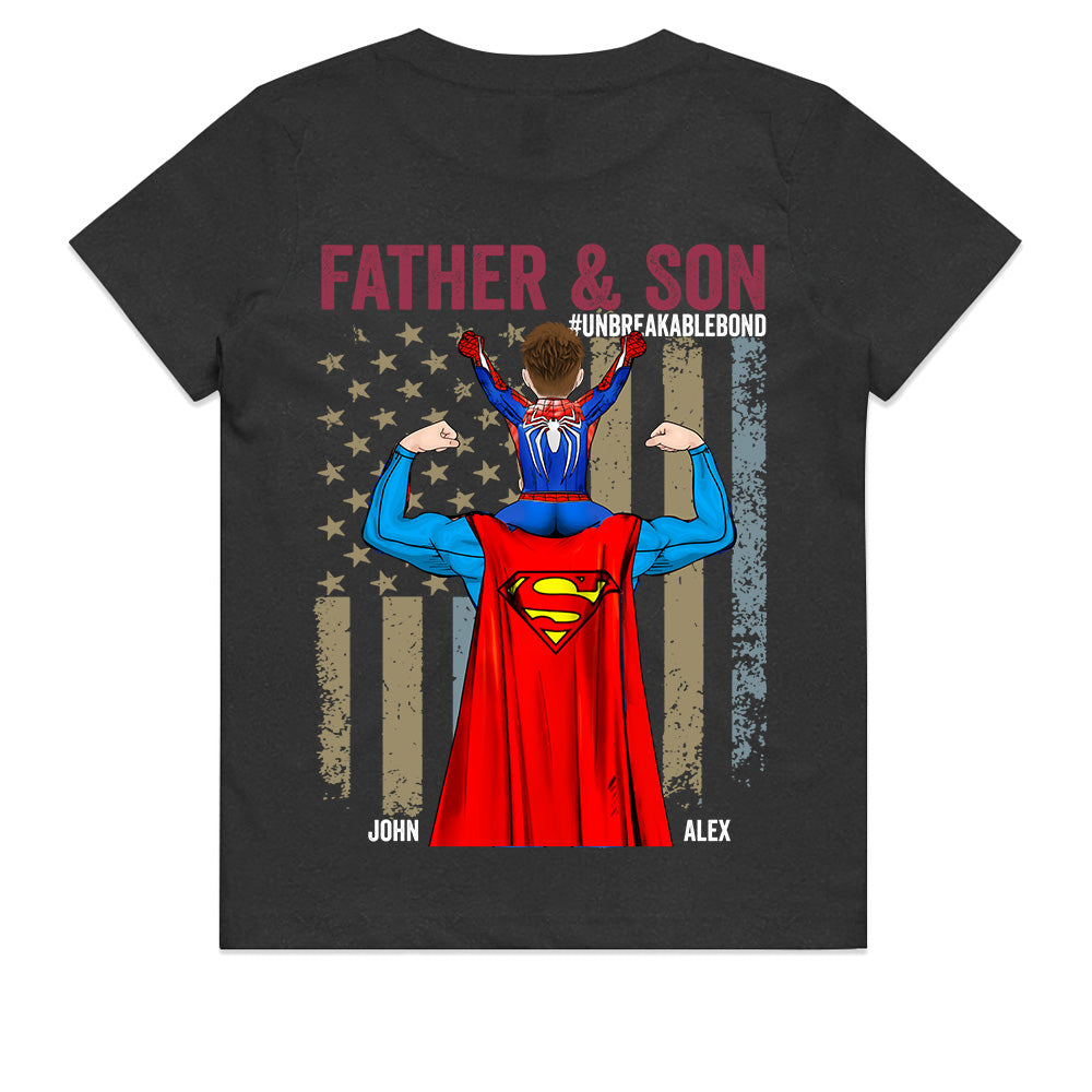 Father Son Unbreakable Bond - Personalized Back Printed Shirt Nh00
