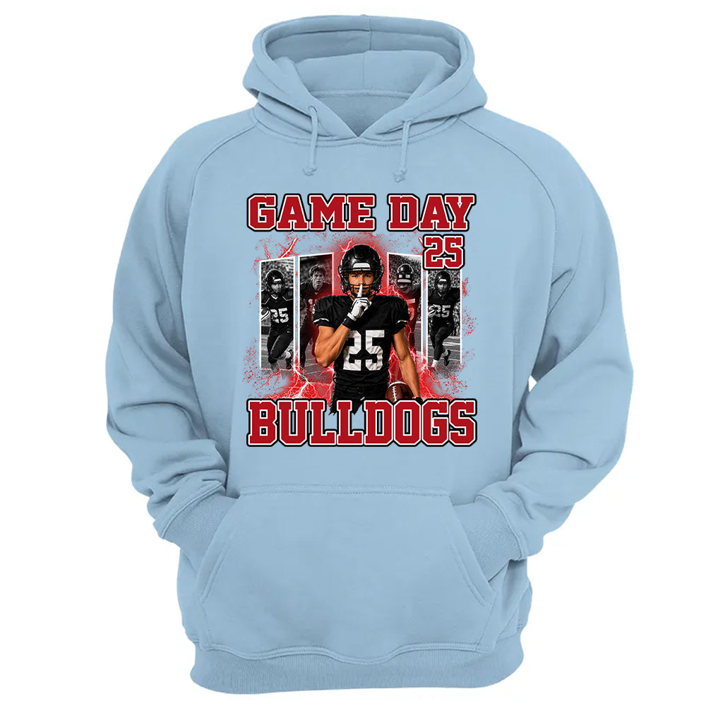 Custom Photo Football Game Day Shirt  Football Mom Shirt L0411 Nh00