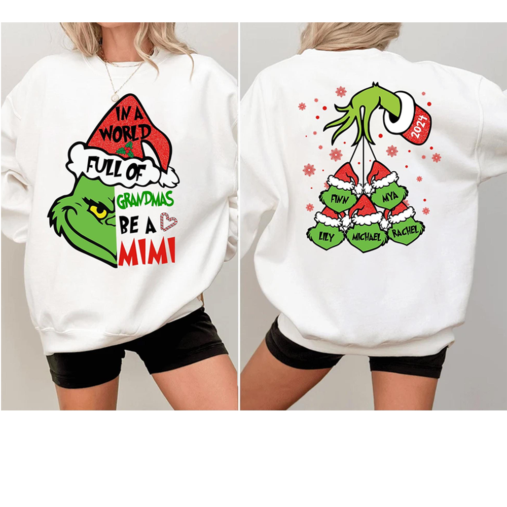 In A World Full Of Grandmas Be A MIMI Shirt - Custom Shirt For Grandma With Kids Name On Back NA04
