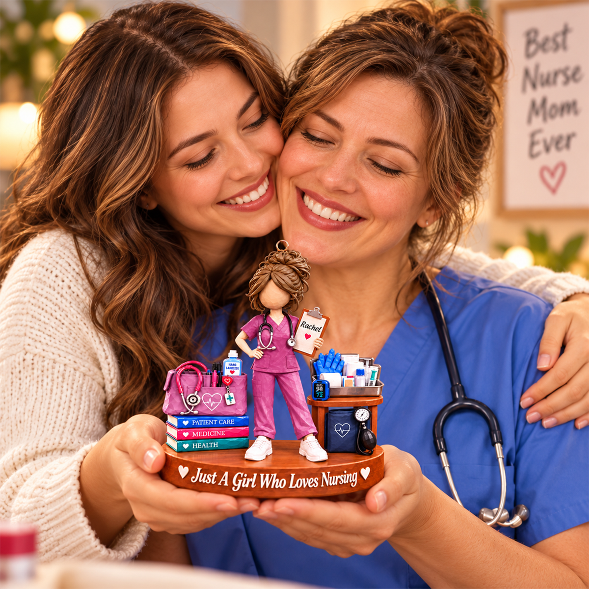 Custom Just A Girl Who Loves Nursing Acrylic Ornament, Gift For Nurses L0411 Hv01