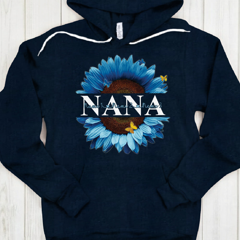 Personalized Nana Blue Sunflower Shirts - Old Woman Shirt - PHTS
