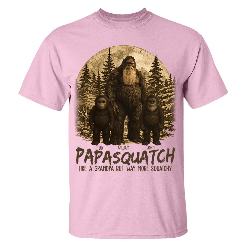 Custom Papasquatch, Like A Grandpa, Just Way More Squatchy Hawaiian Shirt, Personalized Vintage Short Sleeve Silk Shirt Nh00