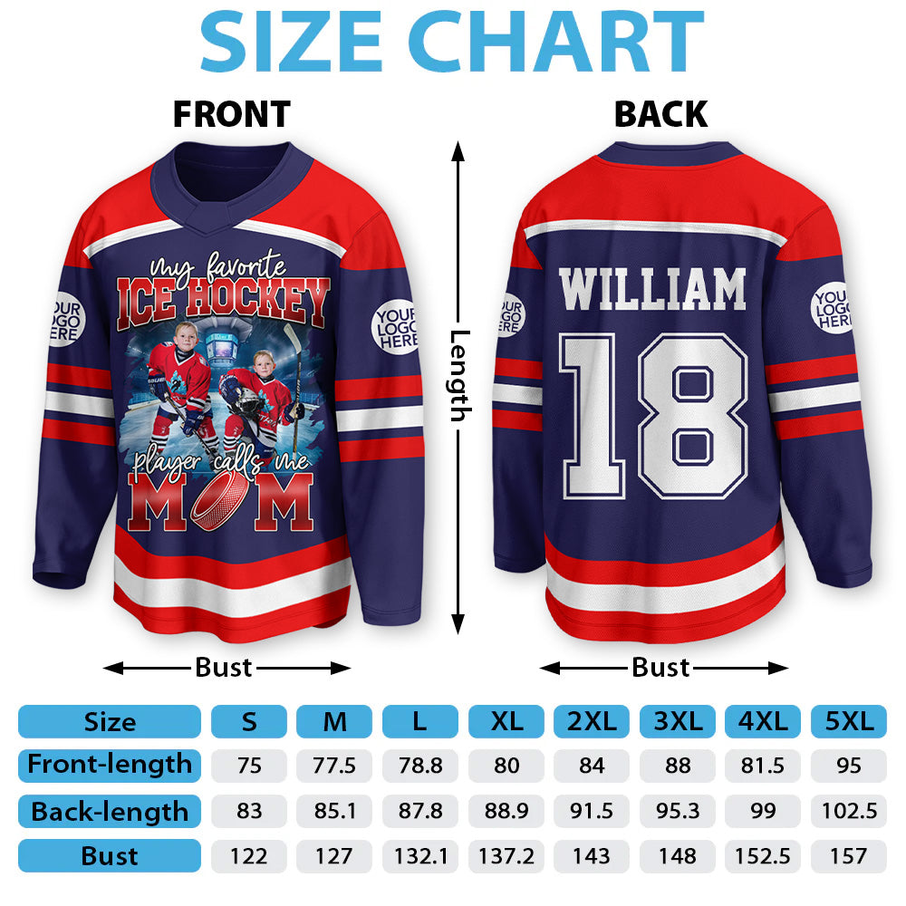 Custom Photo Ice Hockey Jersey Shirt For Ice Hockey Family Game Day Shirt T24