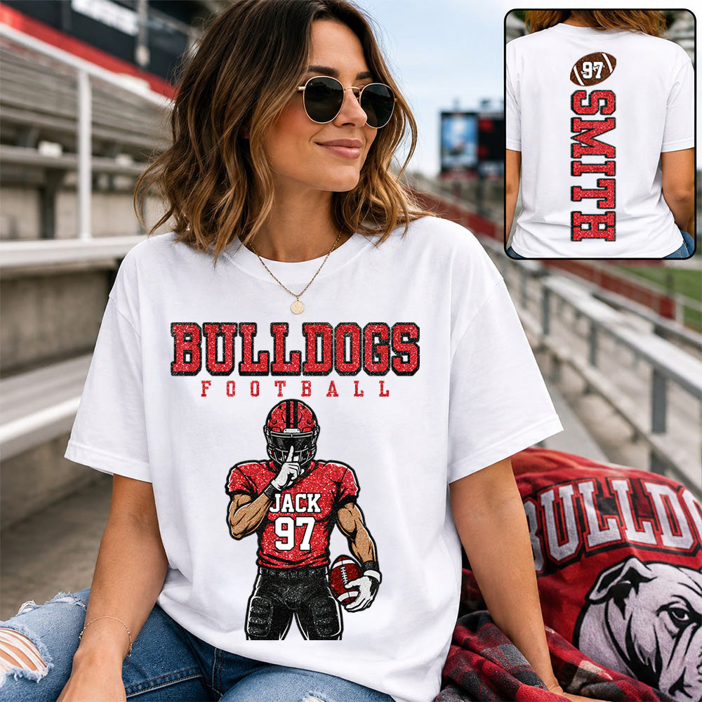 Personalized American Football Mom Shirt - Football GameDay Custom Shirt For Mom, Dad Na02 T24